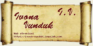 Ivona Vunduk vizit kartica